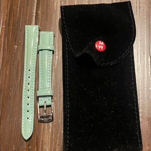 Michele Mint Green size 12 Watch Strap with Black Pouch